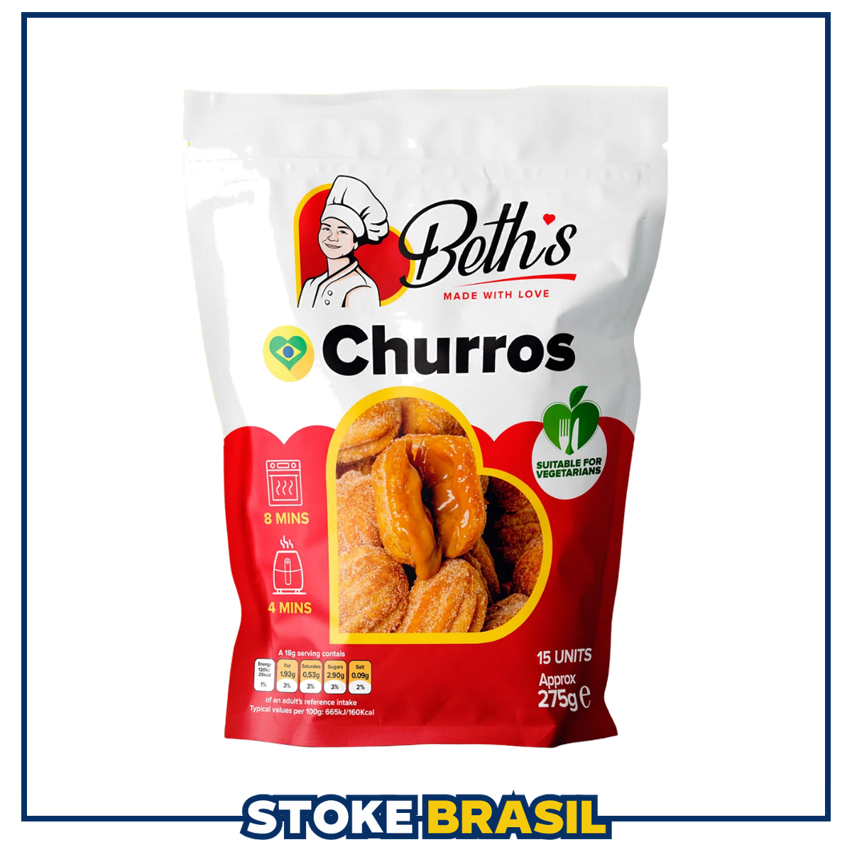 Beth's - Churros - 15 Unidades (275g)