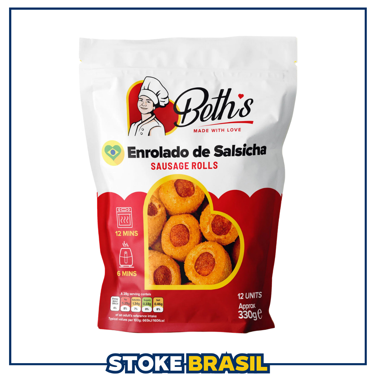 Beth's - Enrolado de Salsicha - 12 Unidades (330g)