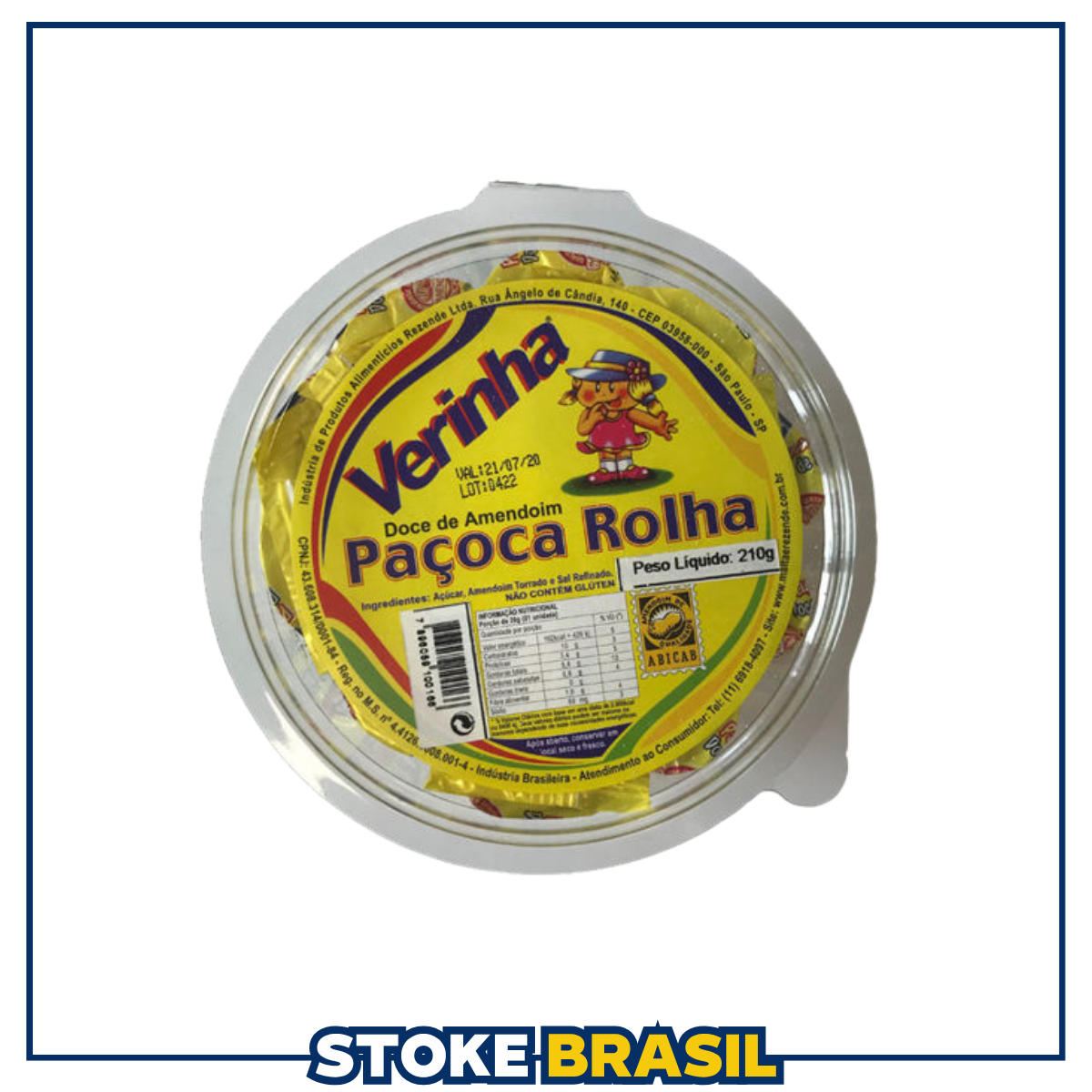 Verinha – Paçoca Rolha (210g)